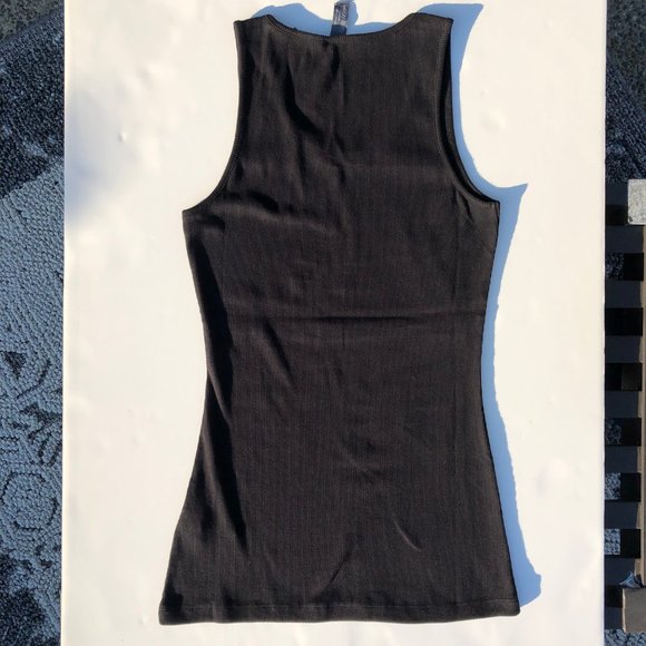 Sweaty Betty London Mantra Yoga Vest Ribbed Scp Neck Tank Top Poly Blk Sz M NWT - Picture 4 of 10